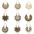 Amazon's new foreign trade bohemian style metal retro earrings with carved hollow earrings and earrings pendants