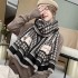 Women's winter versatile scarf, thickened warm carriage shawl, European and American outerwear, imitation cashmere double-sided jacquard scarf, neck protection