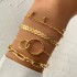 European and American Cross border Alloy 4-piece Hip Hop Cuban Bracelet Punk Metal Twisted Rope Chain Bracelet Jewelry Gift