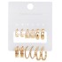 Cross border source fashion commuting butterfly pearl earrings high-end metal earrings 9 pairs set earring set combination