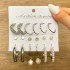 Cross border Pearl Inlaid Women's Card Earrings Creative French Retro Gold Earring Set 6-piece Set