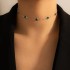 New cross-border jewelry European and American fashion trend simple green rhinestone women's short single-layer necklace collarbone chain