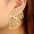 New European and American Creative Alloy Double Butterfly Earrings Vintage Gold Exaggerated Size Butterfly Earrings Earrings Female Earrings