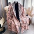 2024 new line printed contrasting color autumn and winter double-sided imitation cashmere scarf, winter high-end warm shawl for women