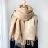 New letter tassel scarf for winter warmth, core yarn scarf, thickened women's scarf, autumn and winter air conditioning shawl