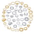 Cross border hot selling diamond studded eye cross leaf ring multi joint 23 piece set pearl sun moon ring