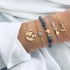 New cross-border accessories from Europe and America, fashionable and simple. Love pentagram moon combination six piece bracelet set