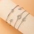 Cross border Europe and America new retro leaf knot hollow diamond women's bracelet bracelet bracelet combination set wholesale