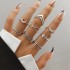 European and American Cross border Retro Vintage Butterfly Serpentine Ring Set Combination Open Multi Joint Ring Set 9-Piece Set