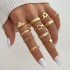 Cross border hot selling diamond studded eye cross leaf ring multi joint 23 piece set pearl sun moon ring