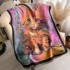 Autumn and winter new double-sided color oil painting series imitation cashmere thick warm scarf, air-conditioned room neck protection shawl for external use