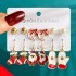 Christmas Series Snowflake Bell Earnail Combination Set Cross border Cartoon Drip Oil Elk Old Man Christmas Earrings