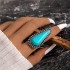 European and American cross-border jewelry fashion retro turquoise ring personalized ethnic style oval cross geometric ring