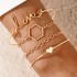 Cross border European and American retro personality exaggerated wide face bracelet set gold smooth irregular wristband bracelet multi piece set