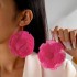 Amazon Cross border Fresh Sunflower Rose Large Flower Earrings Photo Vacation Sweet Colorful Flower Earrings Female