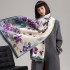 Autumn and winter new double-sided color oil painting series imitation cashmere thick warm scarf, air-conditioned room neck protection shawl for external use