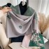 Leaf scarf for women in summer, office air conditioning shawl for spring, autumn, and winter, long dual-use, warm canopy for external use