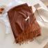 2024 new solid color high-end imitation cashmere soft scarf versatile atmosphere scarf, autumn and winter oversized shawl