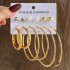 Fashionable commuting large circle earrings with heart-shaped earrings, simple geometric coils, metal card earrings set