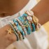 Cross border new Bohemian vacation style shell bead woven bracelet beach style starfish rice bead seven piece set