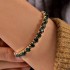 Cross border fashion niche diamond imitation grandmother emerald bracelet set, personalized snake shaped love bracelet set for women