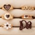 European and American Cross border Jewelry Brown Love Drop Oil Ring Six Piece Set Geometric Flower Ring Combination Set