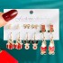 Christmas Series Snowflake Bell Earnail Combination Set Cross border Cartoon Drip Oil Elk Old Man Christmas Earrings