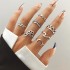 European and American Cross border Retro Vintage Butterfly Serpentine Ring Set Combination Open Multi Joint Ring Set 9-Piece Set