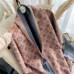 Winter European and American imitation cashmere scarf, women's autumn and winter popular long style, worn with air conditioning shawl, double-sided warm live broadcast scarf