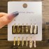 Cross border source fashion commuting butterfly pearl earrings high-end metal earrings 9 pairs set earring set combination