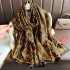 2023 New Simulated Silk Silk Women's Mountain Camellia Explosive Shawl Beach Scarf Thin Edition Trendy Brand New Silk Satin Multiple Scarves