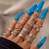 Yongge Cross border Foreign Trade Geometric Set Ring Wholesale Fashion OL Leaf Love Set Diamond 15 Piece Set Ring for Women