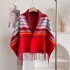 New Queen Dowager plaid scarf for women, autumn and winter tassel wool cape, double-sided shawl, multifunctional warm scarf