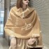 Korean version popular imitation cashmere scarf for women's autumn and winter internet celebrity live broadcast, thick tassel shawl dual-use warm scarf