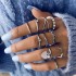 AliExpress new light luxury simple cross inlaid diamond multi piece ring set, personalized heart hollow out ten piece ring set