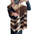 Autumn and winter colored striped imitation cashmere scarf for women, students, couples, Japanese, versatile, thick and warm double-sided scarf