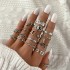 European and American Cross border Retro Vintage Butterfly Serpentine Ring Set Combination Open Multi Joint Ring Set 9-Piece Set