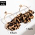 European and American cross-border fashion exaggerated colorful leopard print fabric earrings, geometric circular earrings, imitation gemstone inlaid earrings for women