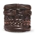 Retro Batman rope woven handmade bead woven bracelet jewelry fashionable multi-layer leather bracelet set for men