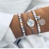 New cross-border accessories from Europe and America, fashionable and simple. Love pentagram moon combination six piece bracelet set