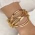 European and American internet celebrity style, exaggerated personality, large-area smooth surface bracelet, Bohemian style multi-layer alloy bracelet, women's bracelet