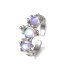 French style personality, high-end niche design, Ins cool trend, cool woman, simple moonstone index finger opening ring