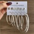 Fashionable commuting large circle earrings with heart-shaped earrings, simple geometric coils, metal card earrings set