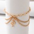 Cross border fashion accessories from Europe and America, gold heart-shaped chain foot accessories, tassel snake shaped pendant, three-layer foot chain, wholesale for women