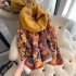 Elegant socialite butterfly floral print scarf for women, thickened and warm, imitation cashmere scarf, double-sided versatile shawl