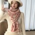 Color blocked letter core yarn jacquard scarf for women, Korean version, fashionable and high-end, imitation cashmere shawl, warm and thick scarf