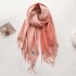 Autumn and Winter New Solid Color Cashmere Scarf for Women, Thickened and Warm, Double sided Two tone Tassel Shawl Neck Wholesale