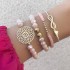 New cross-border accessories from Europe and America, fashionable and simple. Love pentagram moon combination six piece bracelet set