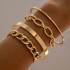 Amazon Cross border New Retro Wide Bracelet Simple Geometric Opening Round Bead Gold Smooth Surface Bracelet Jewelry Set