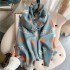 New autumn and winter butterfly double-sided imitation cashmere scarf for women with a high-end feel, a popular item with thickened warmth and fashionable shawl scarf